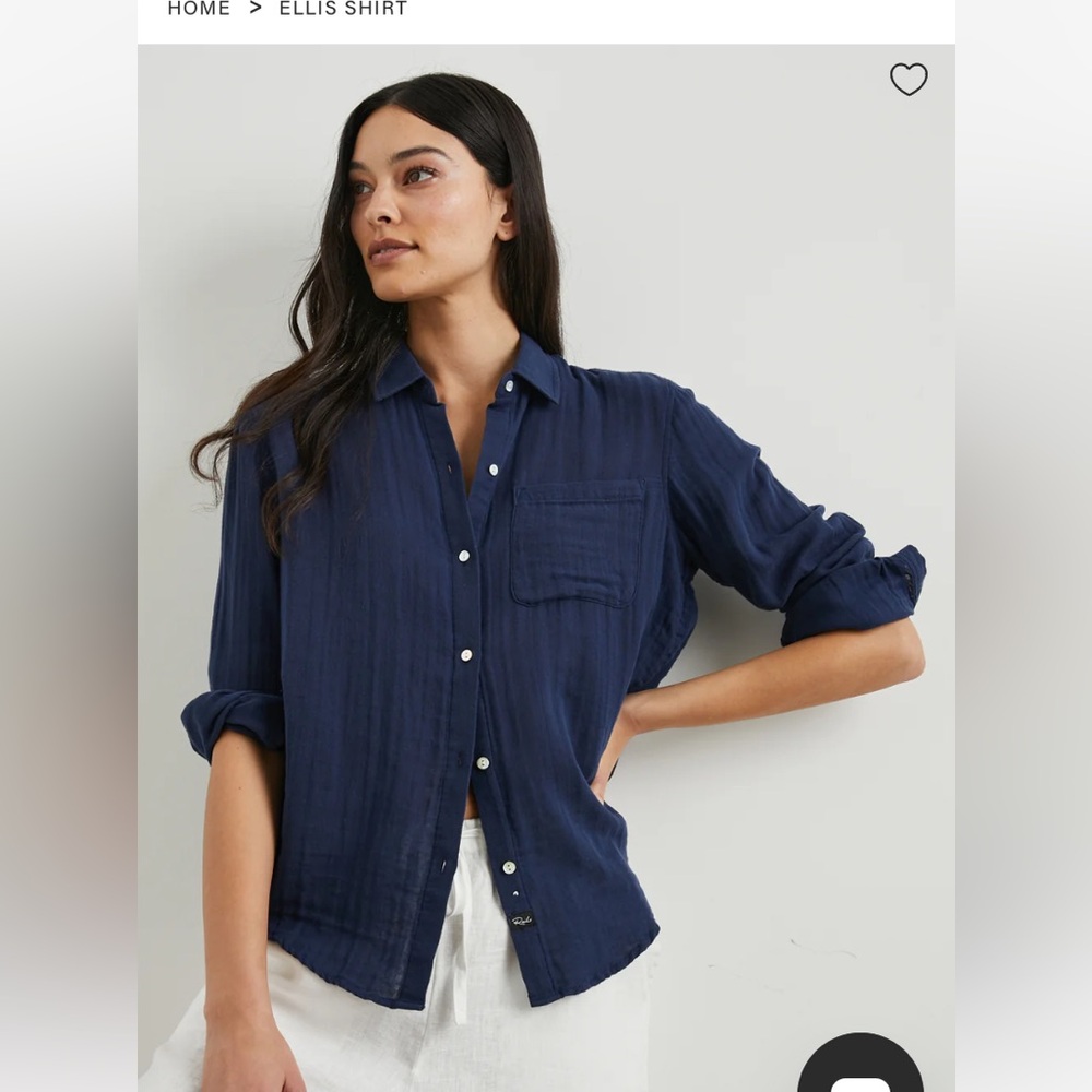 Rails dark blue cotton shirt size xs NWT
